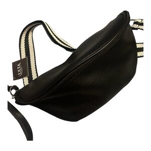 Ulta Black W/ White Woven Strap/ Crossbody/ Fanny Pack/ Shoulder Bag NWT